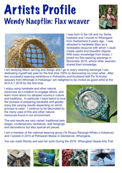 Whangarei Arts Trail - flax weaving Whangarei Heads Art Trail - flax weaving